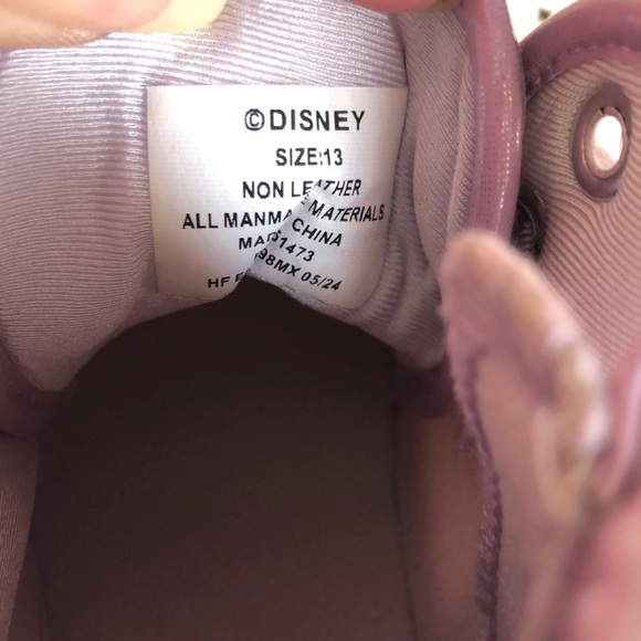 Disney Girls Purple High-Top Stitch Sneakers with Iridescent Finish - Picture 10 of 12